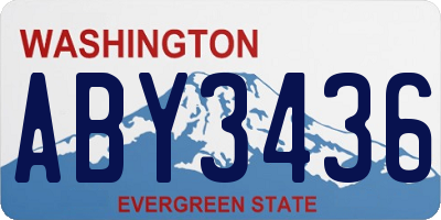 WA license plate ABY3436