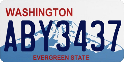WA license plate ABY3437