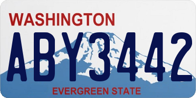 WA license plate ABY3442