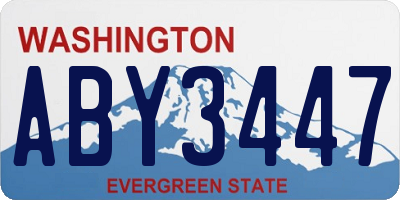 WA license plate ABY3447
