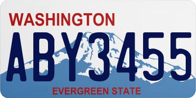 WA license plate ABY3455