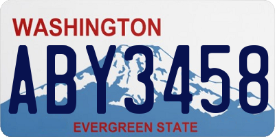 WA license plate ABY3458