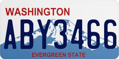 WA license plate ABY3466