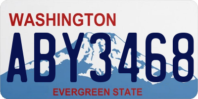 WA license plate ABY3468