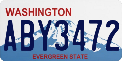 WA license plate ABY3472