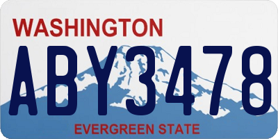 WA license plate ABY3478