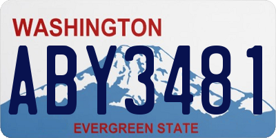 WA license plate ABY3481