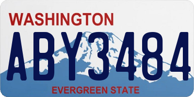 WA license plate ABY3484