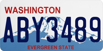 WA license plate ABY3489