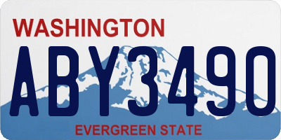 WA license plate ABY3490