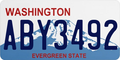 WA license plate ABY3492