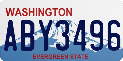 WA license plate ABY3496