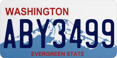WA license plate ABY3499
