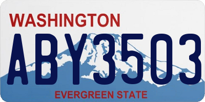 WA license plate ABY3503