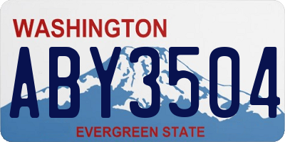WA license plate ABY3504