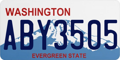 WA license plate ABY3505