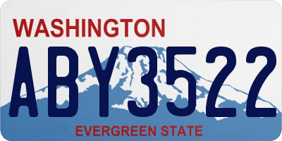 WA license plate ABY3522