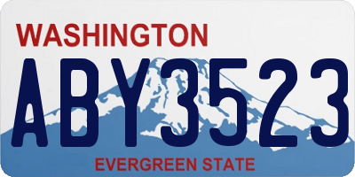 WA license plate ABY3523