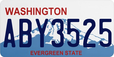 WA license plate ABY3525
