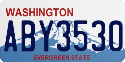 WA license plate ABY3530