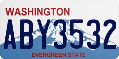 WA license plate ABY3532