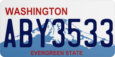 WA license plate ABY3533