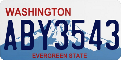 WA license plate ABY3543