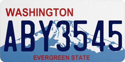 WA license plate ABY3545