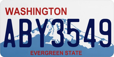 WA license plate ABY3549