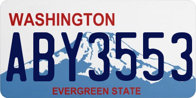 WA license plate ABY3553