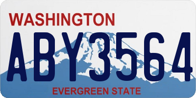 WA license plate ABY3564