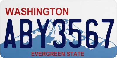 WA license plate ABY3567