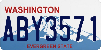 WA license plate ABY3571