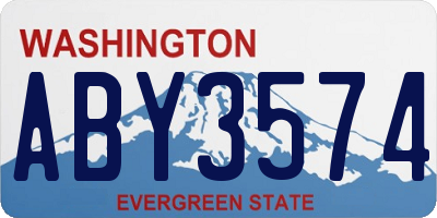 WA license plate ABY3574