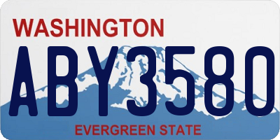 WA license plate ABY3580