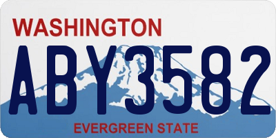 WA license plate ABY3582