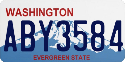 WA license plate ABY3584