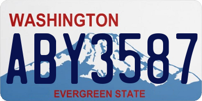 WA license plate ABY3587