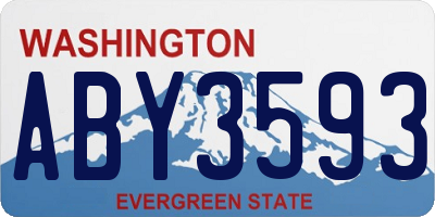 WA license plate ABY3593