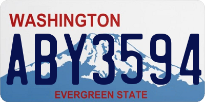 WA license plate ABY3594