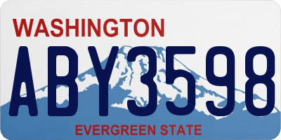 WA license plate ABY3598