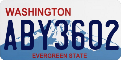 WA license plate ABY3602