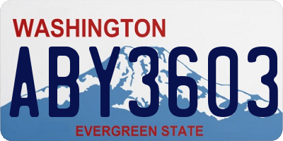 WA license plate ABY3603