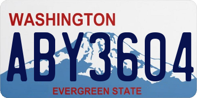 WA license plate ABY3604
