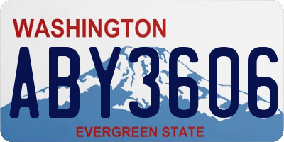 WA license plate ABY3606