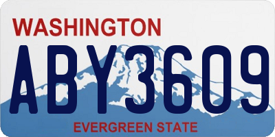 WA license plate ABY3609