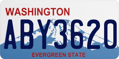 WA license plate ABY3620