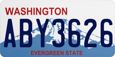 WA license plate ABY3626