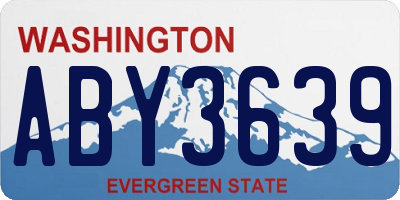 WA license plate ABY3639