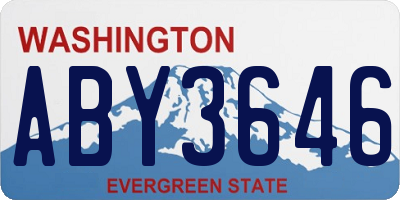 WA license plate ABY3646